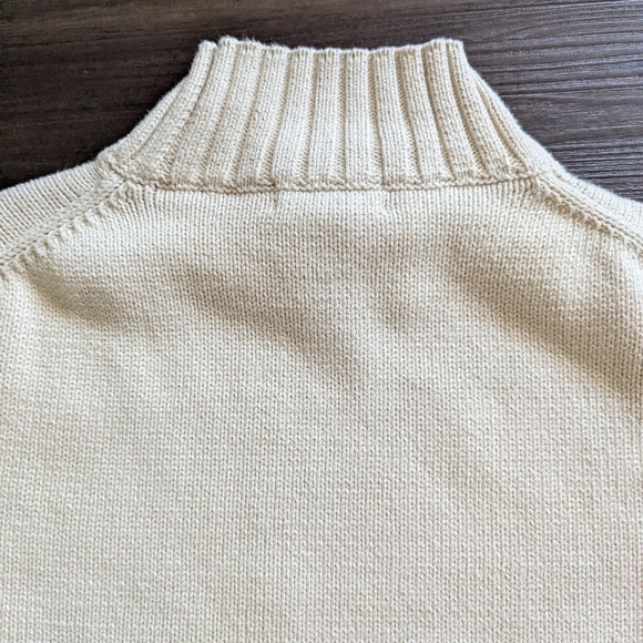 J Crew Cream Mock Neck Sweater 100% Cotton Size XXL - Picture 8 of 10